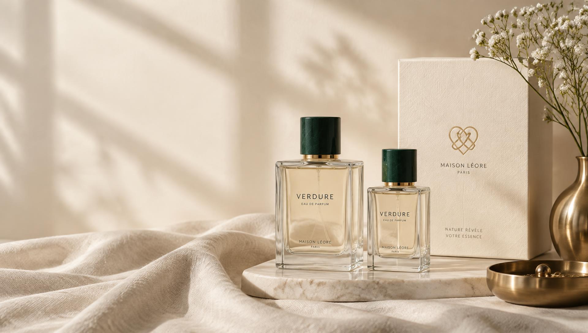 personale fragrances on ivory linen